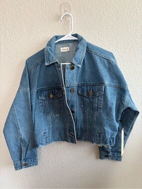 Mono B Light Blue Cropped Denim Jacket